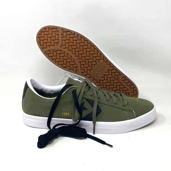 Converse Pro Leather OX Low Top Khaki Black Suede Men’s Size Sneakers A00945C - Picture 7 of 10